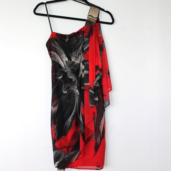 y2k Le Chateau Flower Overlay Mini Dress - Picture 5 of 6